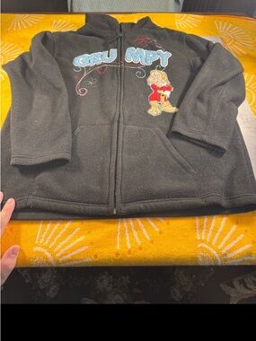 Wonderful World Disney Sweater Women 1X Grumpy Hoodie  Full Zip Embroidered